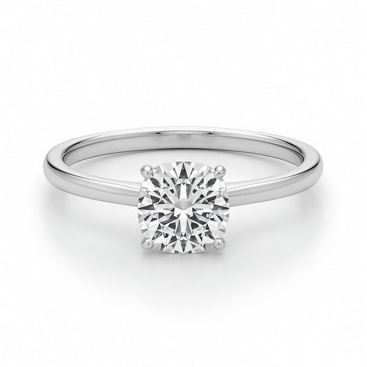 1 Carat Cushion Lab Grown IGI G/VS1 Diamond Solitaire Ring in 10K White Gold