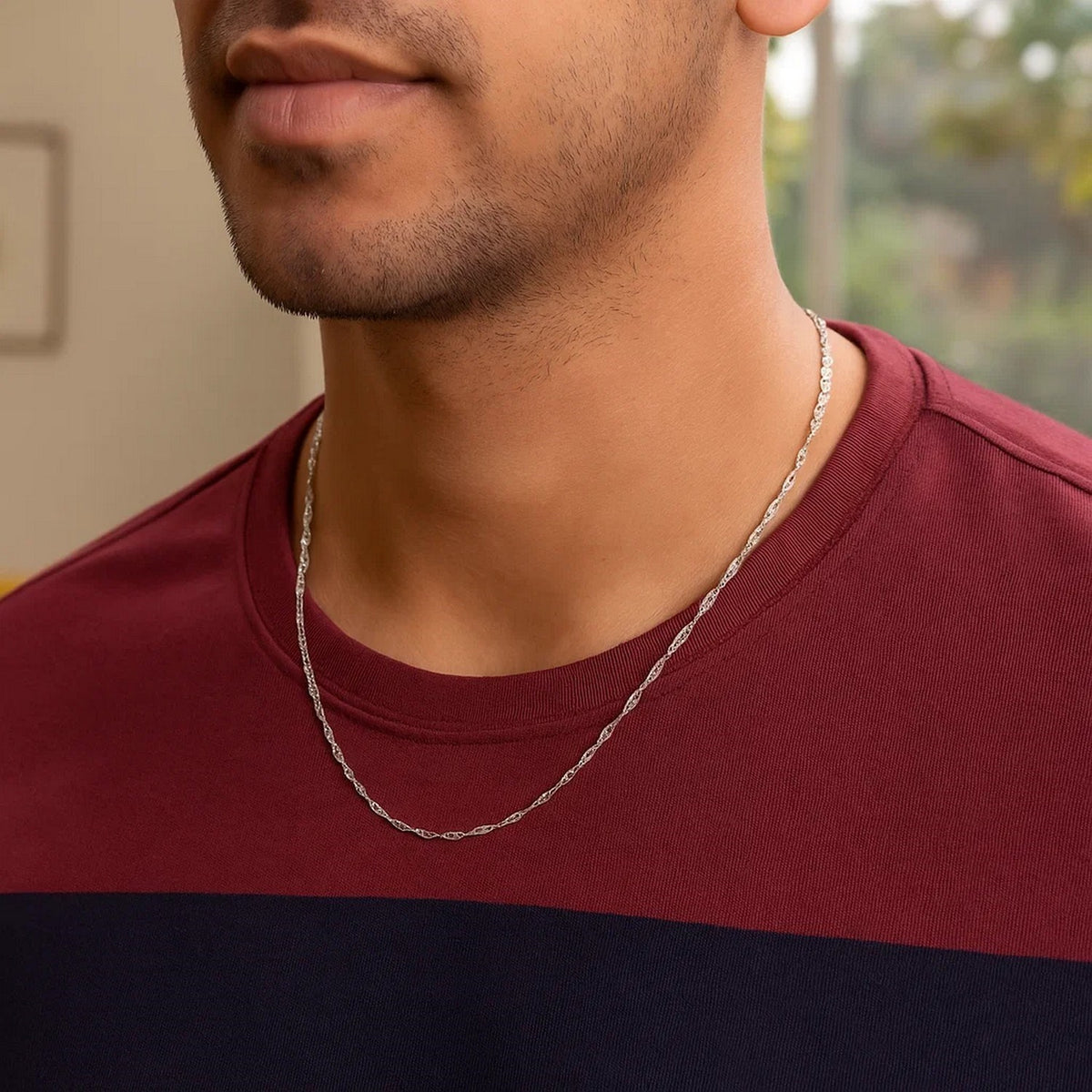 14k White Gold Singapore Chain (1.10 mm)
