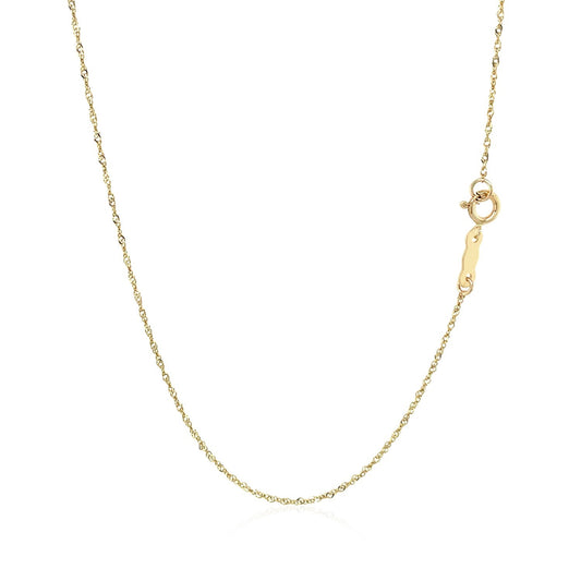 14k Yellow Gold Singapore Chain 0.81 mm