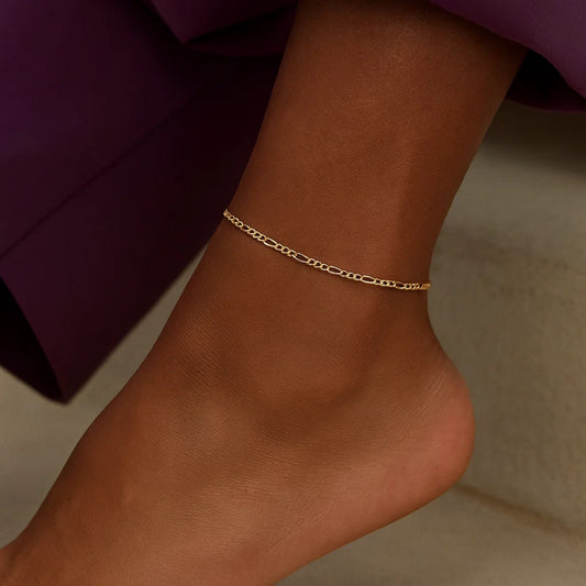 14k Yellow Gold Figaro Anklet 1.5mm