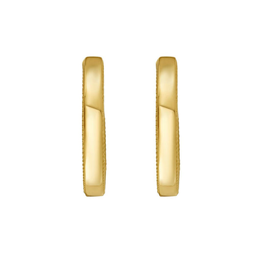 14K Yellow Gold Mini Beaded Round Huggie Earrings