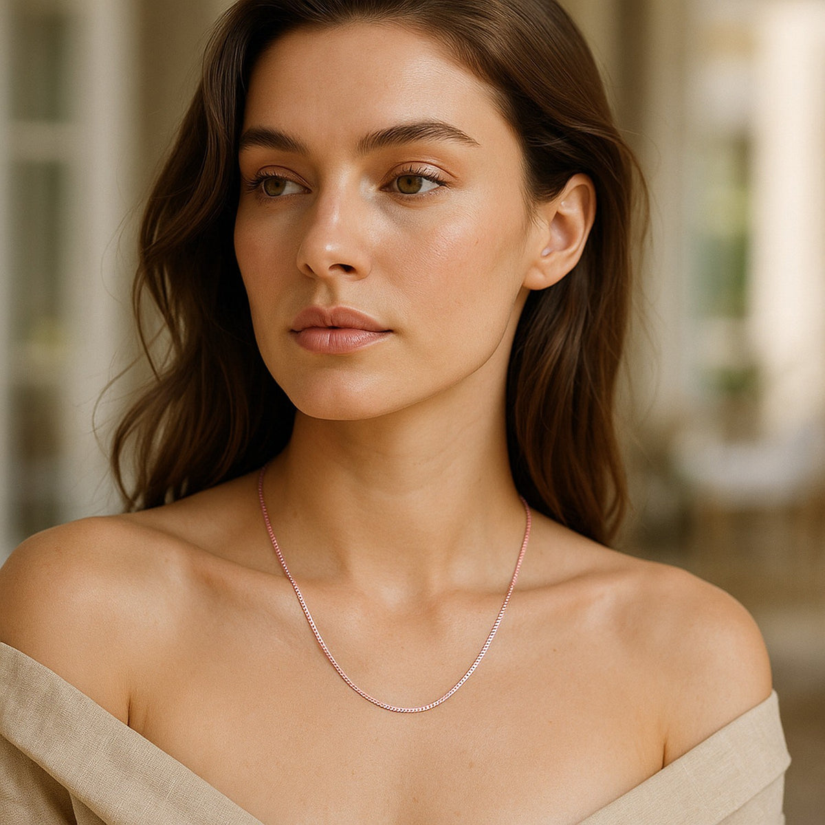 14k Rose Gold Classic Box Chain 0.60 mm