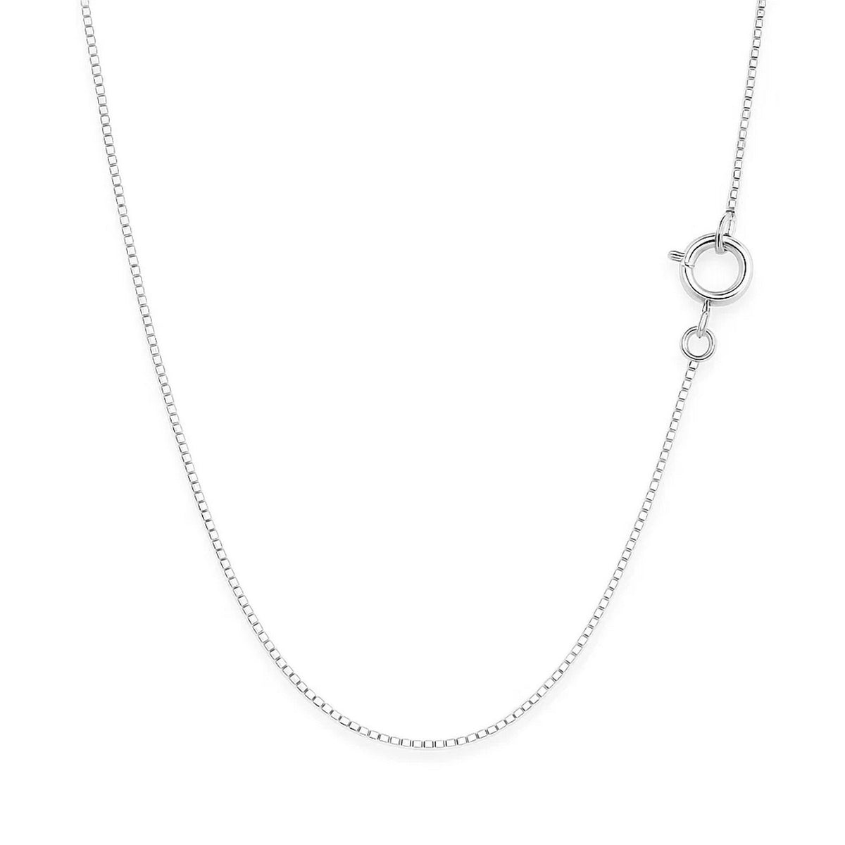 14k White Gold Classic Box Chain (0.45 mm)