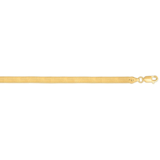 Sterling Silver Yellow Gold Plated Imperial Herringbone Chain (3.40 mm)