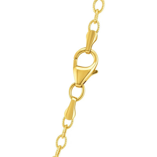 14k Yellow Gold Pendant Chain with Textured Links (2.50 mm)