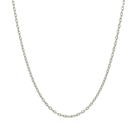 14k White Gold Oval Cable Link Chain (1.50 mm)