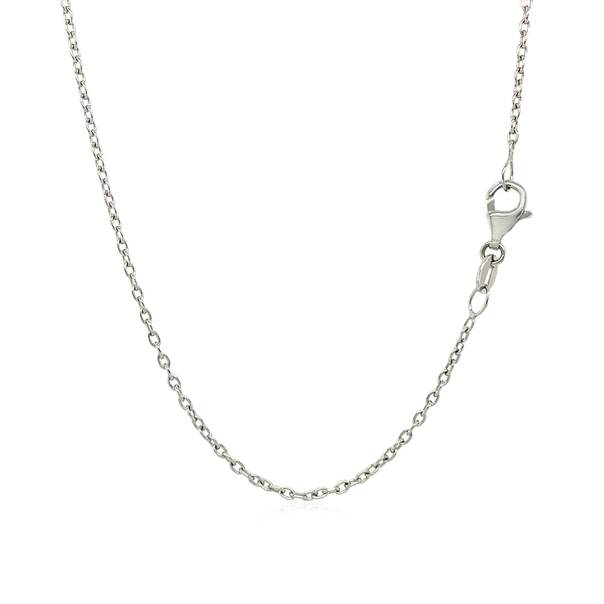 14k White Gold Oval Cable Link Chain (1.50 mm)