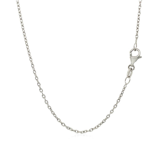14k White Gold Oval Cable Link Chain (1.50 mm)