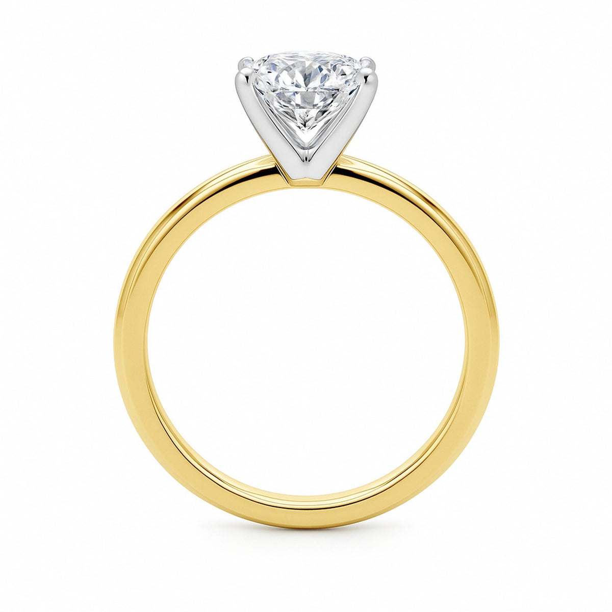 1.50Ct Cushion Lab Grown IGI G/VS1 Diamond Ring in 10K Yellow Gold