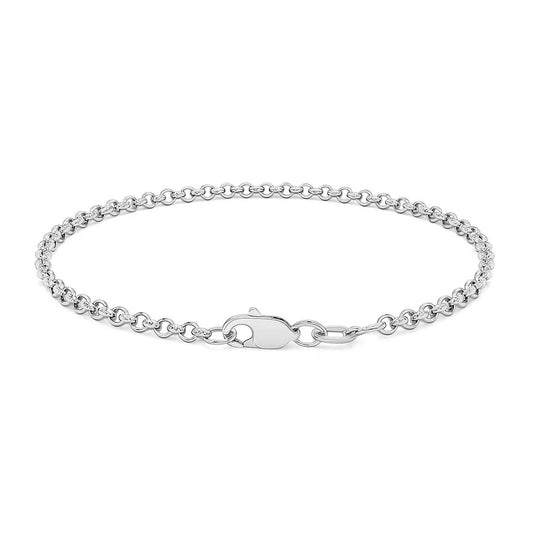 14k White Gold Rolo Bracelet  (2.50 mm)
