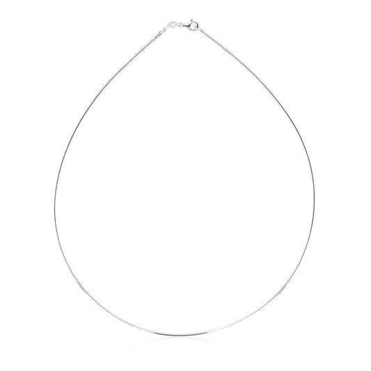 14k White Gold Necklace in a Round Omega Chain Style