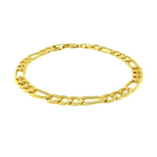 14k Yellow Gold Lite Figaro Bracelet (6.60 mm)