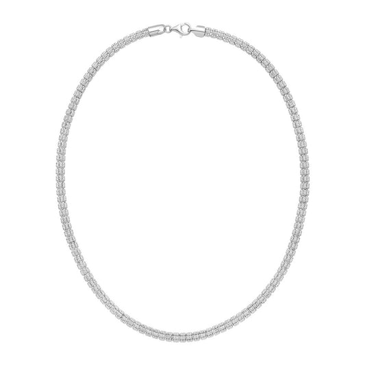 Sterling Silver Rhodium Plated Ice Barrel Chain (5.00 mm)