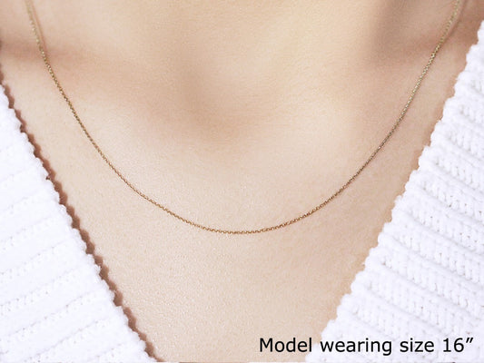 10k Yellow Gold Cable Link Chain (0.50 mm)