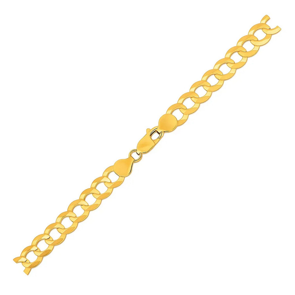 14k Yellow Gold Solid Curb Bracelet (7.00 mm)