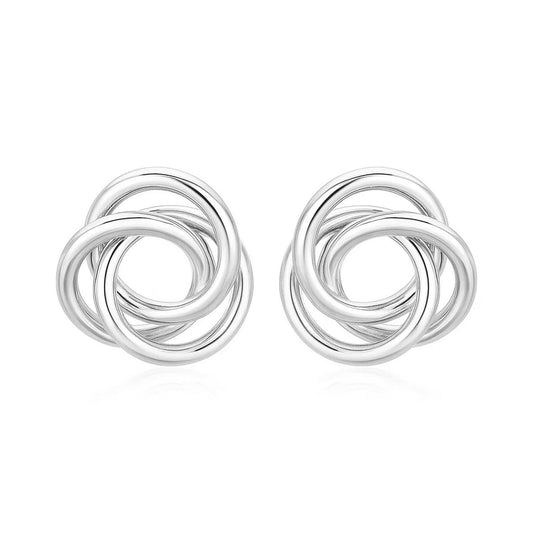 Polished Open Love Knot Earrings in Sterling Silver