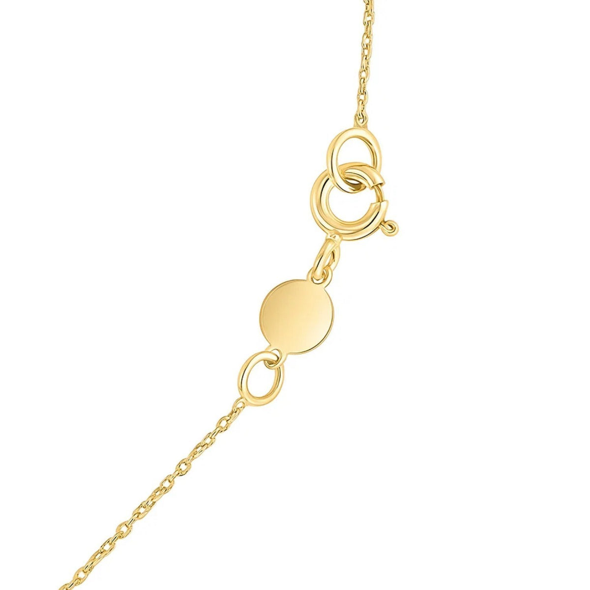 14K Yellow Gold Mini Diamond H Initial Pendant Necklace