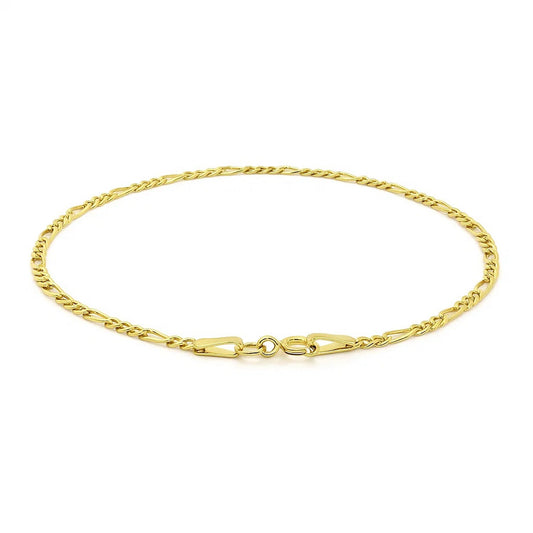 14k Yellow Gold Figaro Bracelet (1.90 mm)