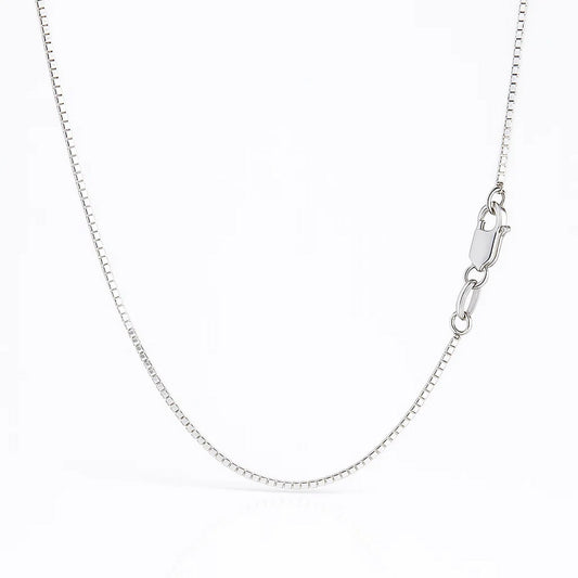 14k White Gold Classic Box Chain (0.85 mm)