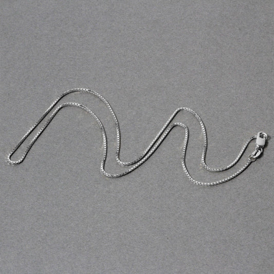 14k White Gold Classic Box Chain (0.85 mm)