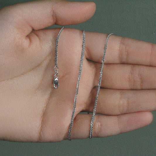 14k White Gold Square Wheat Chain (1.80 mm)