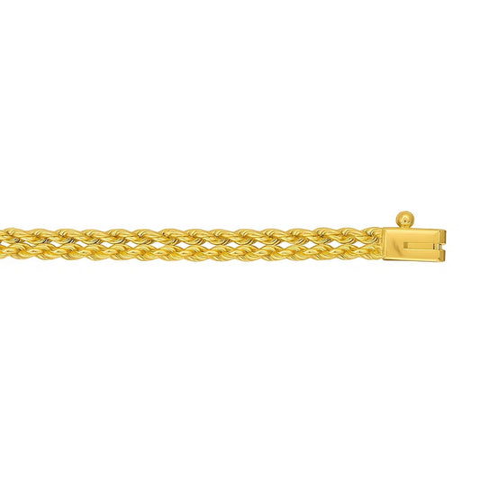 14k Yellow Gold Two Row Rope Bracelet (3.90 mm)