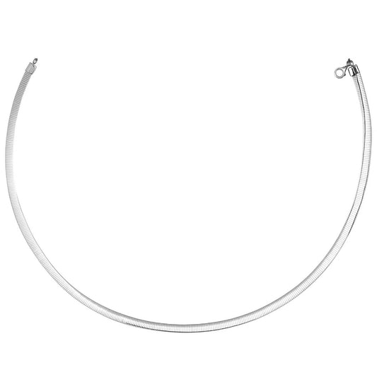 14K Yellow Gold And Silver Reversible Omega Chain Necklace (5.00 mm)
