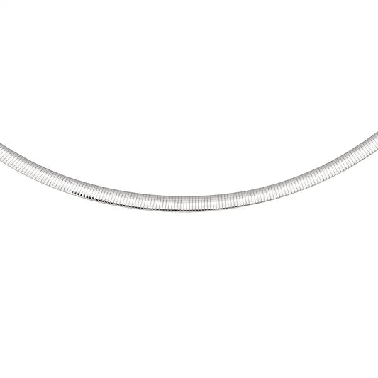 14K Yellow Gold And Silver Reversible Omega Chain Necklace (5.00 mm)