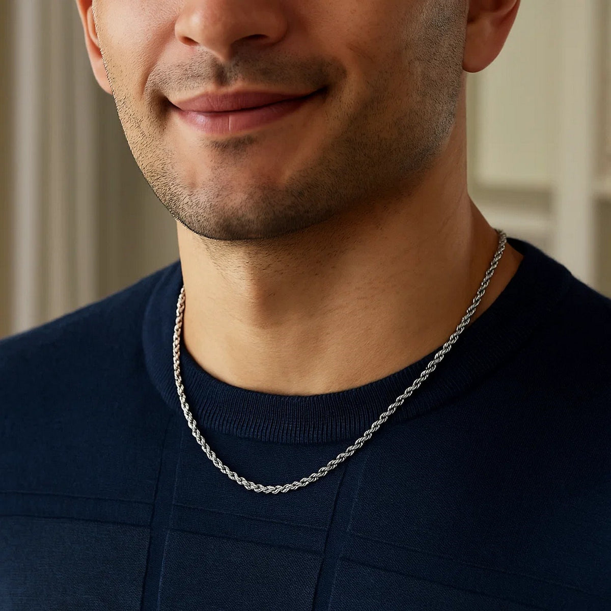Sterling Silver Diamond Cut Rope Style Chain (2.90 mm)