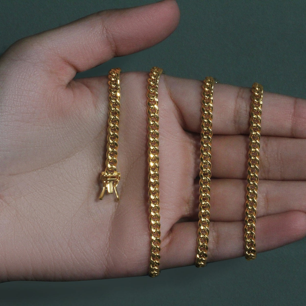 10k Yellow Gold Semi Solid Miami Cuban Chain (4.50 mm)