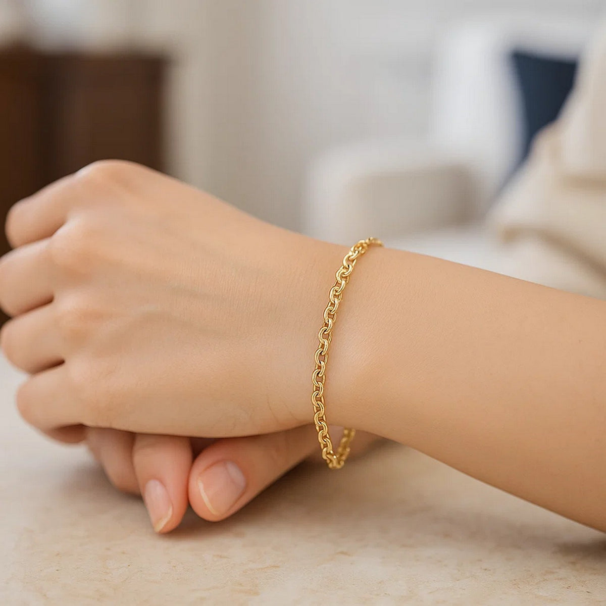 14k Yellow Gold Rolo Bracelet  (2.50 mm)