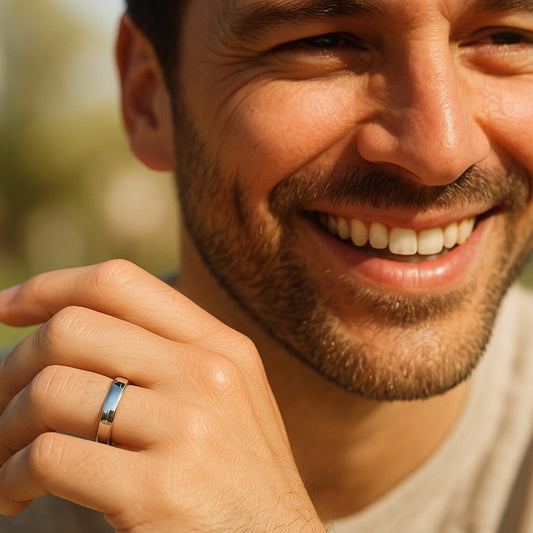 14k White Gold Comfort Fit Wedding Band (5.00 mm)