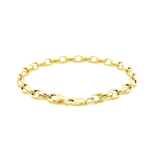 14k Yellow Gold Oval Rolo Bracelet  (4.60 mm)