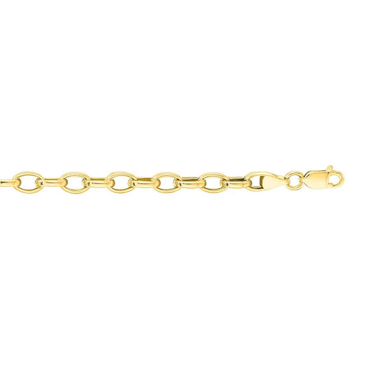 14k Yellow Gold Oval Rolo Bracelet  (4.60 mm)