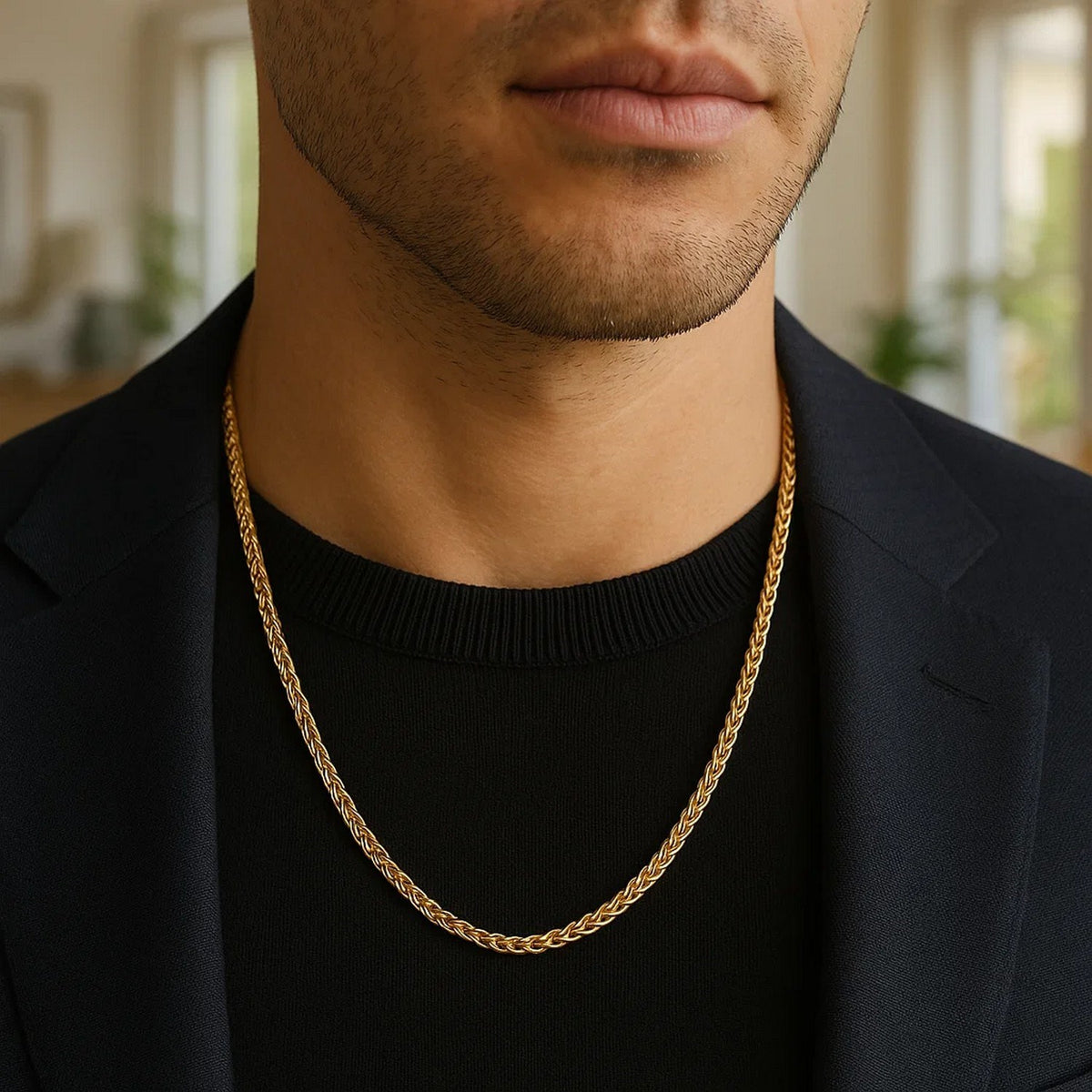 14k Yellow Gold Light Weight Wheat Chain (3.20 mm)