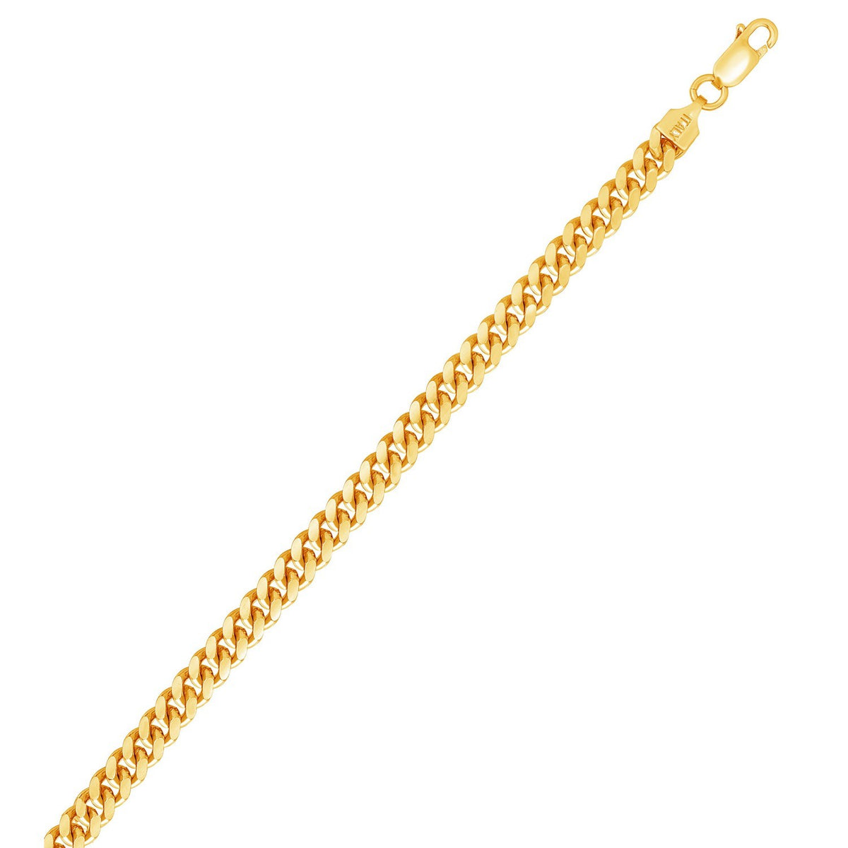 Sterling Silver Yellow Gold Plated Miami Cuban Chain (5.60 mm)