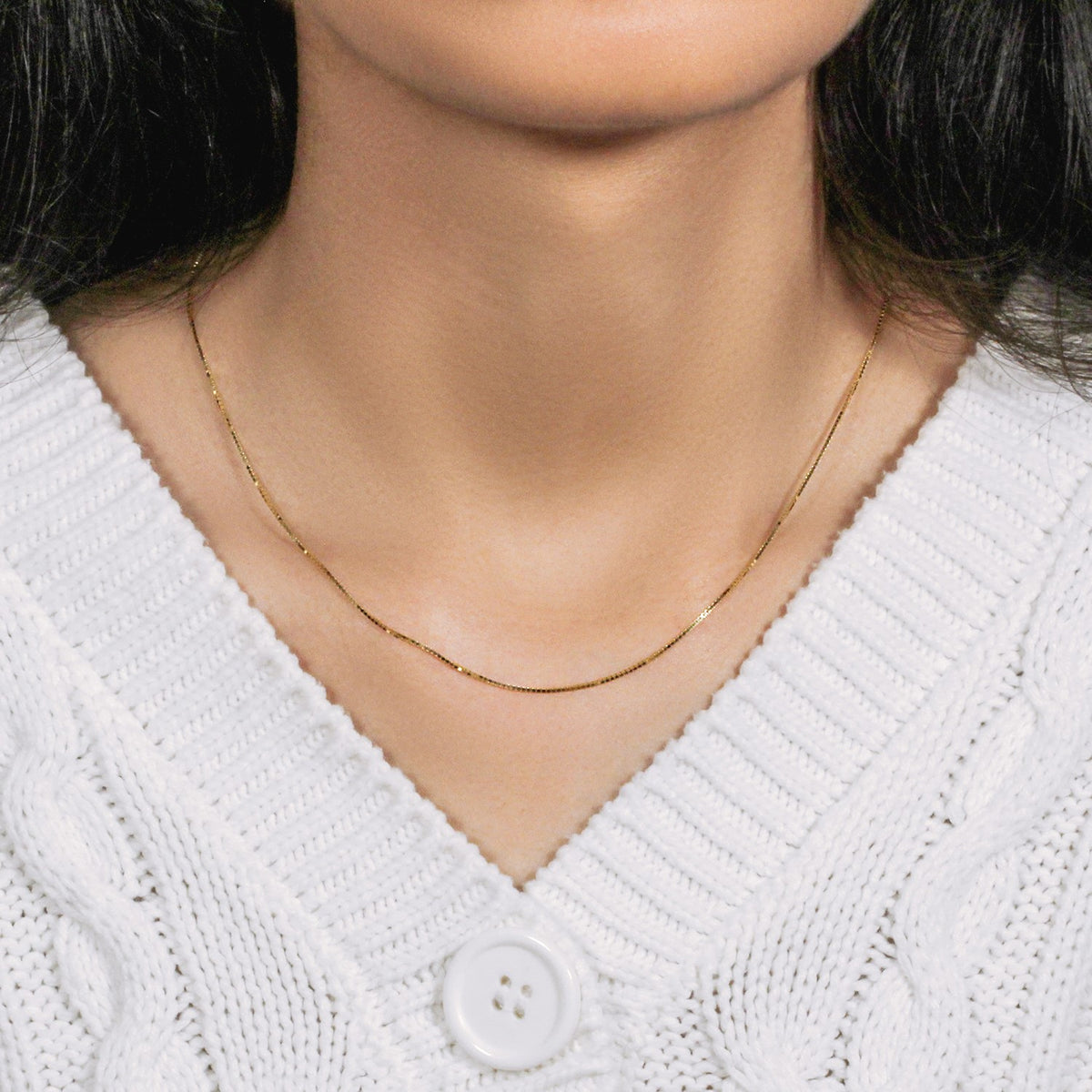 10k Yellow Gold Classic Box Chain (0.78 mm)
