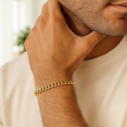 14k Yellow Gold Miami Cuban Semi Solid Bracelet (5.50 mm)