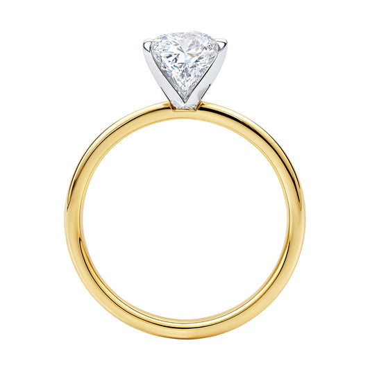 1.50Ct Princess Lab Grown IGI G/VS1 Diamond Ring in 14K Yellow Gold