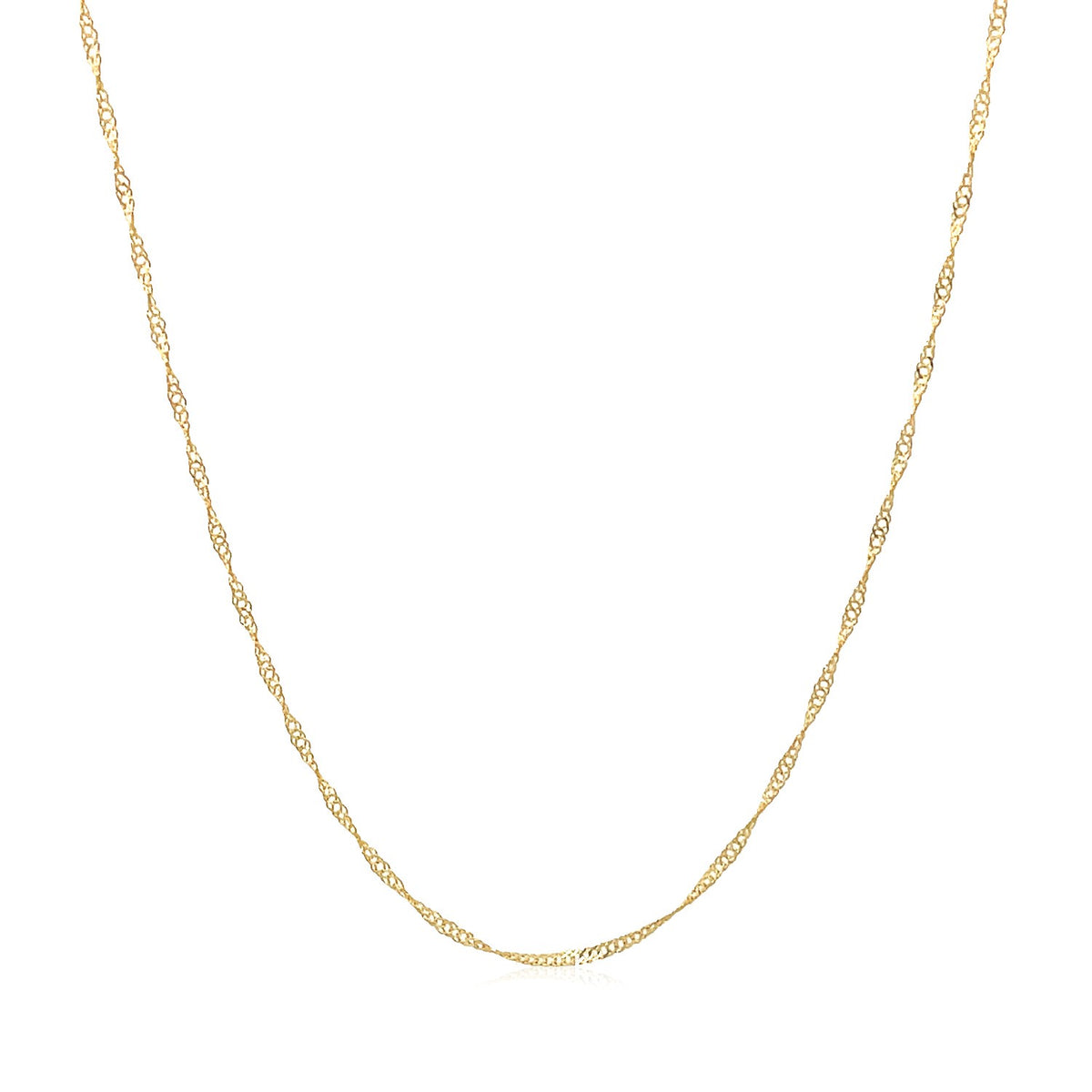 14k Yellow Gold Singapore Chain 0.6mm (0.60 mm)