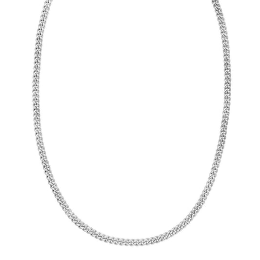 Sterling Silver Rhodium Plated Vintage Puffed Miami Cuban Chain (4.10 mm)