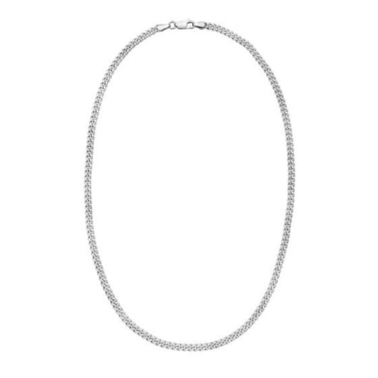Sterling Silver Rhodium Plated Vintage Puffed Miami Cuban Chain (4.10 mm)