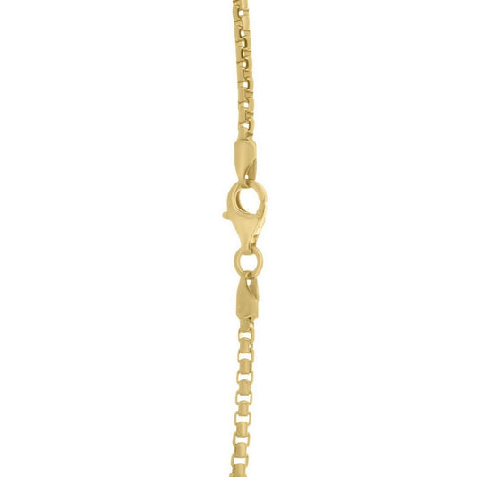 Sterling Silver Yellow Gold Plated Round Box Chain (2.60 mm)