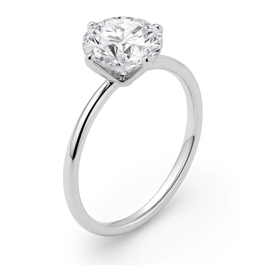 3 Carat Round Lab Grown IGI G/VS1 Diamond Solitaire Ring in 10K White Gold
