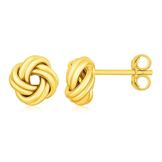 Love Knot Post Earrings in 14k Yellow Gold