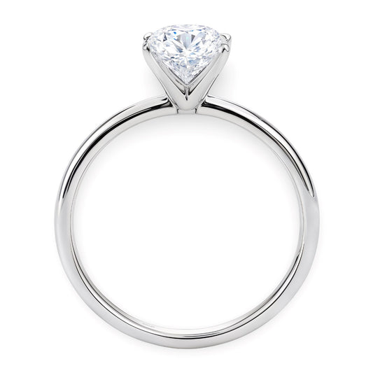 1 1/2 Carat Oval Lab Grown IGI G/VS1 Diamond Solitaire Ring in 10K White Gold