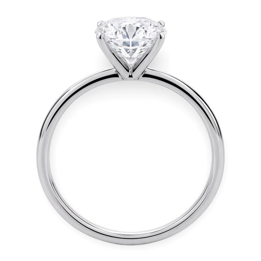 3 Carat Round Lab Grown IGI G/VS1 Diamond Solitaire Ring in 14K White Gold
