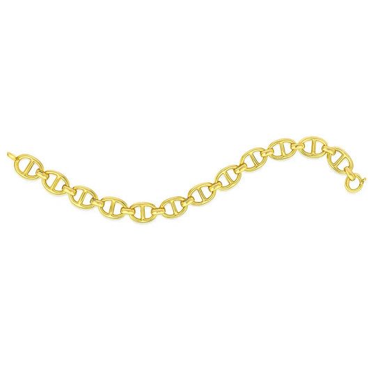 14k Yellow Gold High Polish Mariner Link Bracelet  (8.80 mm)