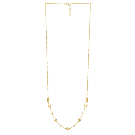 Adjustable Puff Pebble Necklace in 14K Yellow Gold