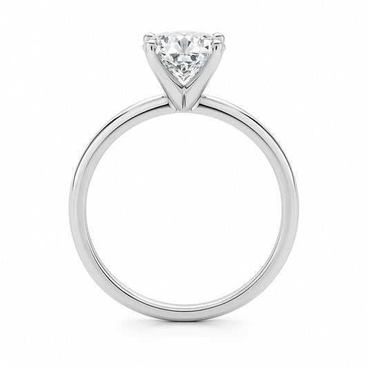 1 1/2 Carat Cushion Lab Grown IGI G/VS1 Diamond Solitaire Ring in 14K White Gold